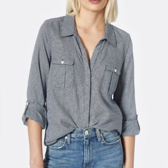Joie Tops - Joie Booker button-down gingham check blouse